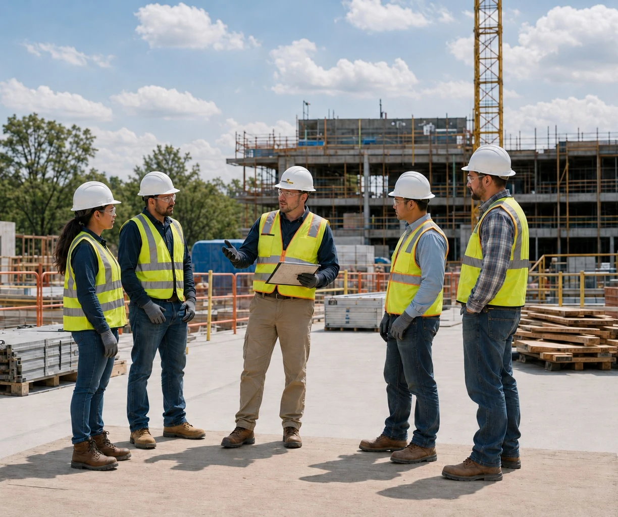 Safety consultation and project coordination on an active construction site